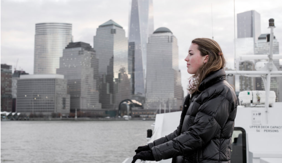 Young woman on a ferry